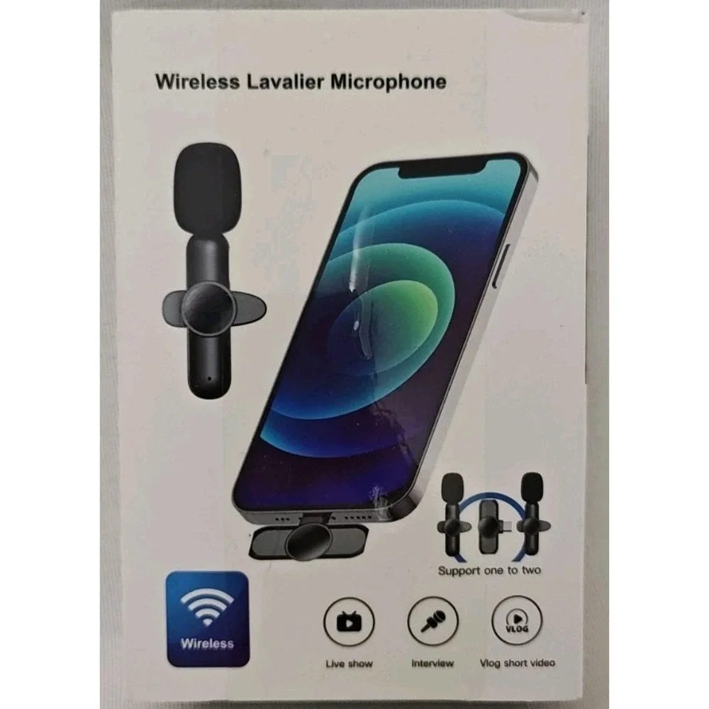 *iPhone‎ Only* 2 Pack Wireless Lavalier Microphones Built-in New In box Sealed